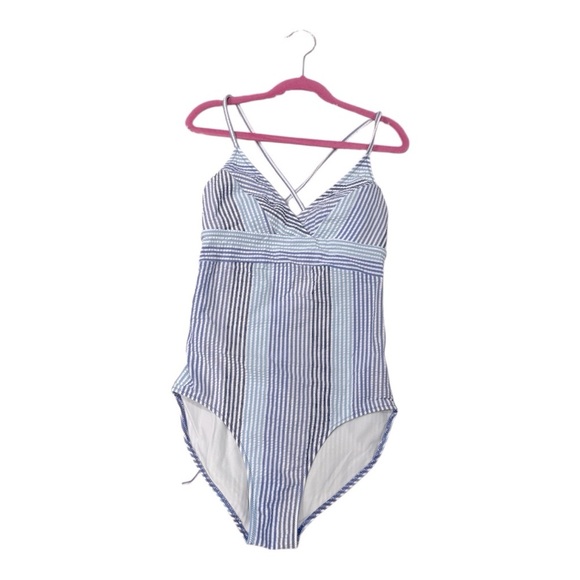 Vineyard Vines Blue and White One Piece with Sweetheart Neckline size XXS - Picture 3 of 8